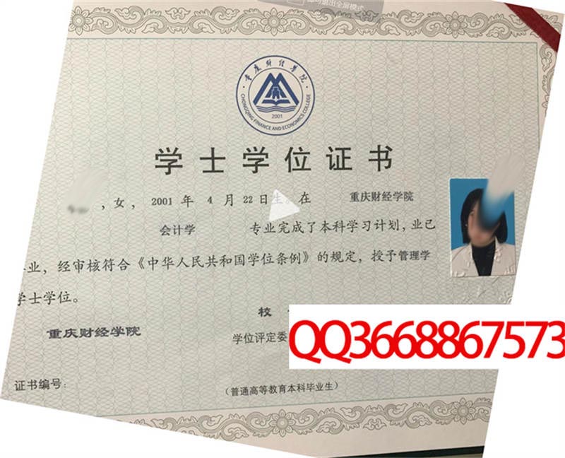 重庆财经学院2023年学位证样本