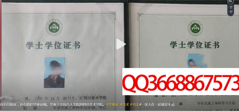 四川美术学院2016年学位证样本