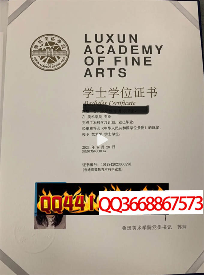 鲁迅美术学院2023年学位证样本